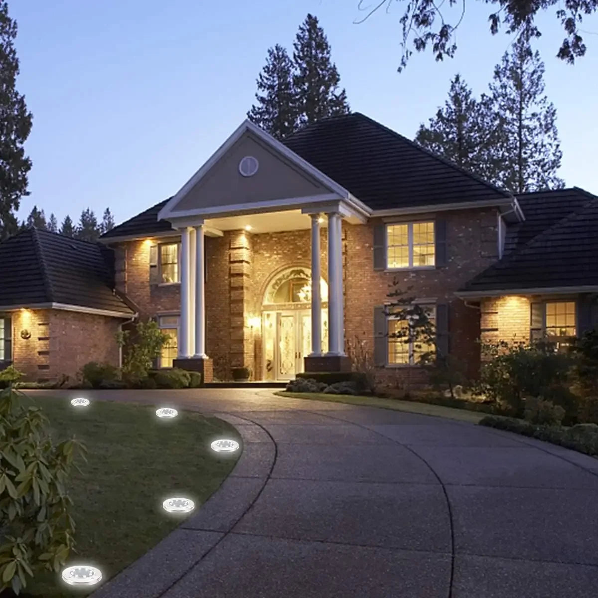 Solar Disk Ground Lights Set of 4