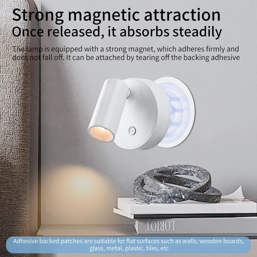 Touch Sensor USB Rechargeable LED Wall Lamp