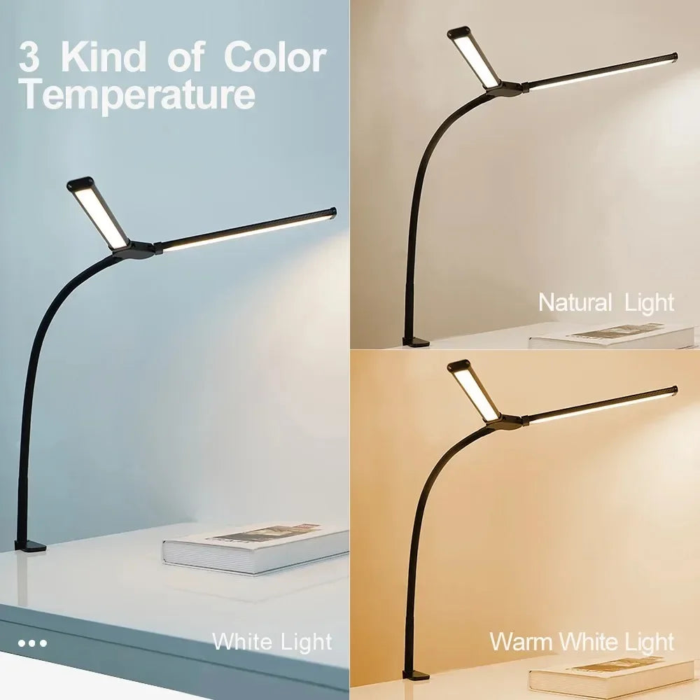 Double Single Head Led Clip Desk Lamp Dimmable Computer Table Lamps