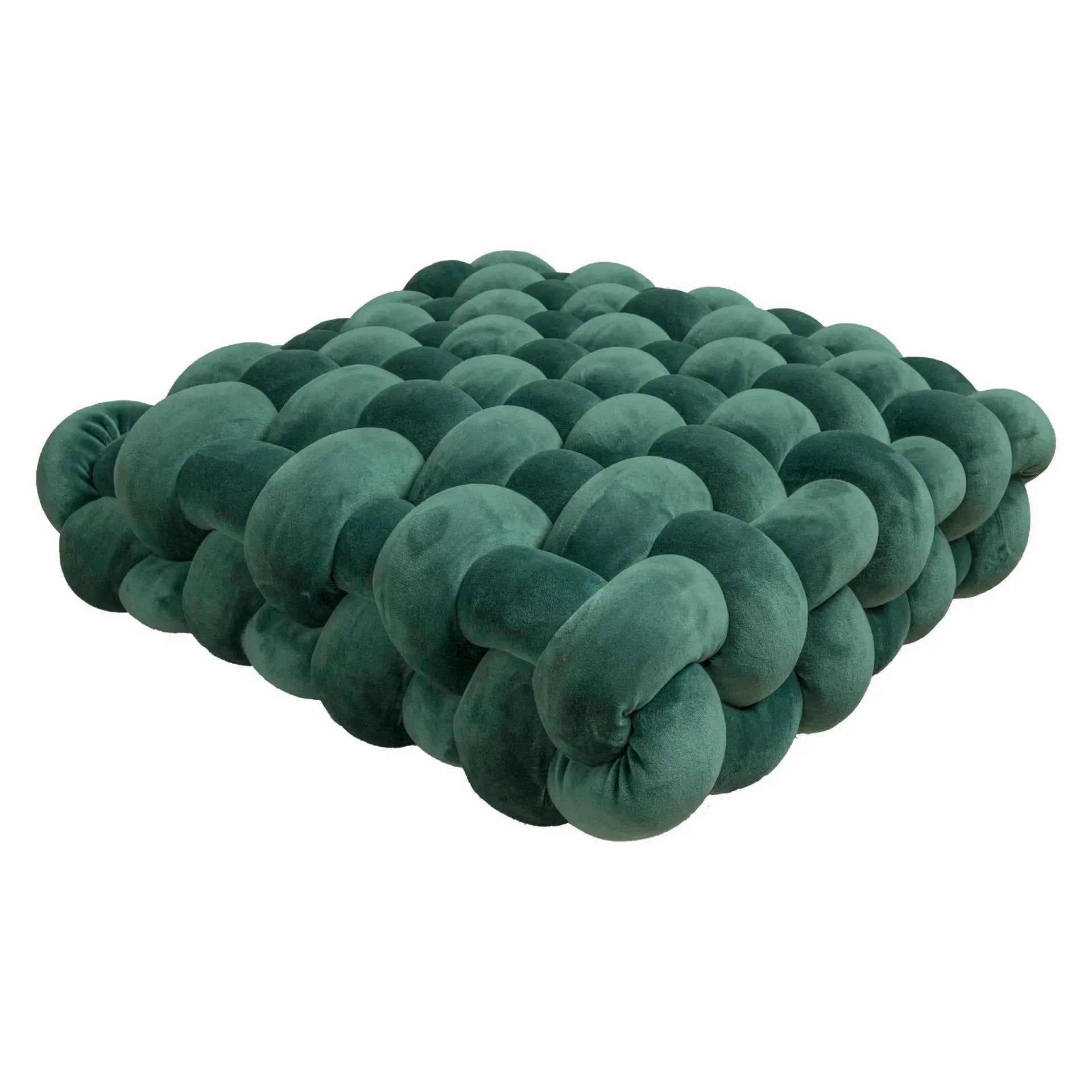 Living Room Soft Plush Knot Cushion,Sofa Pillow Solid Square Hand-Woven Home Throw Pillow,Square Woven Seat Cushion