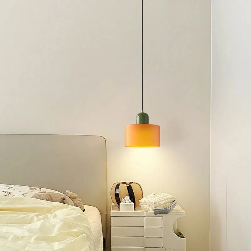 Vintage Stained Glass Chandelier for Bedside and Dining