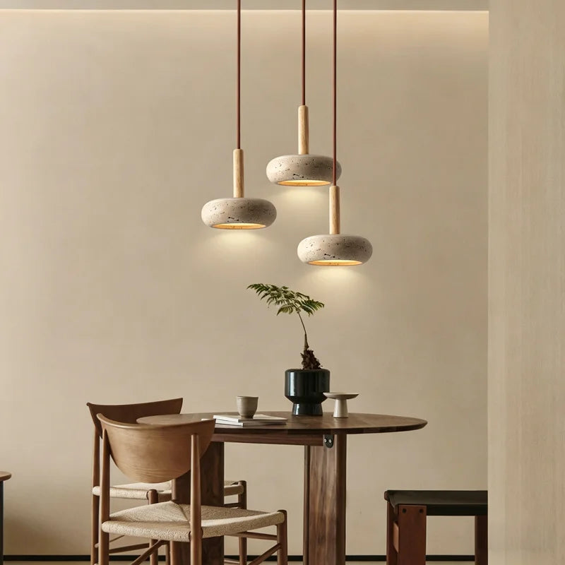 Hot Selling Pendant Lamps Wabi Sabi Circular Yellow Stone Commercial