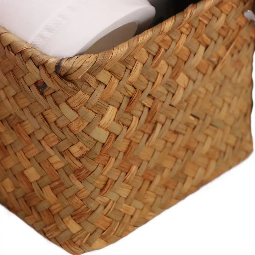 3 Compartment Woven Storage Basket with Lid