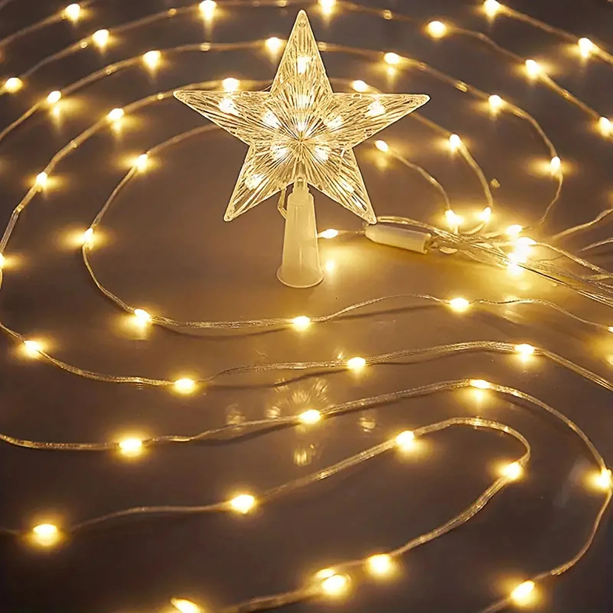 1PC Five-pointed Star Waterfall Lights USB/Solar Powered Christmas String Lights for Christmas Party Halloween Home Decor