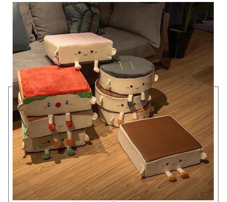 Cartoon Cute Seat Cushion Office Chair Cushion Family Bedroom Window Tatami Floor Cushion Round Thickened Soft Child Car Mat