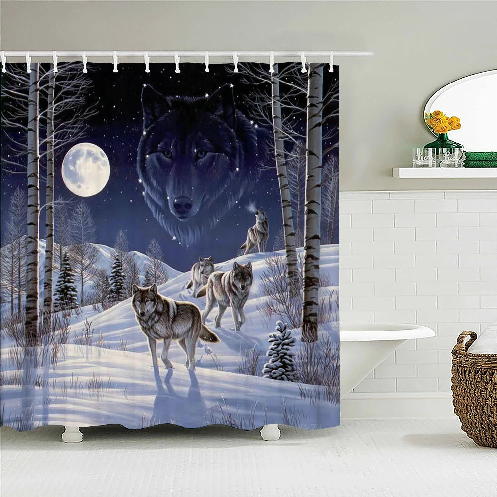 Funny Shower Curtains Bathroom Curtain With Hooks Decor Waterproof Cat