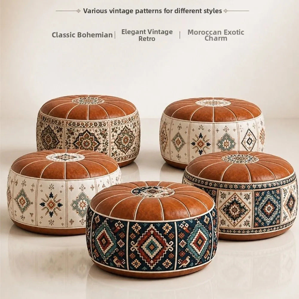 Boho Printed Fillable Storage Pouf