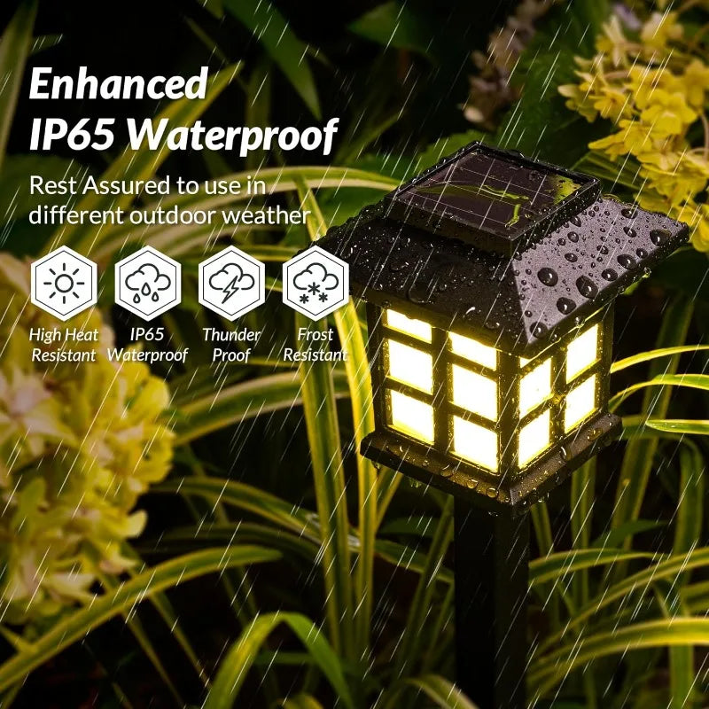2 Pack Solar Pathway Light Outdoor Solar Lamp Waterproof Landscape