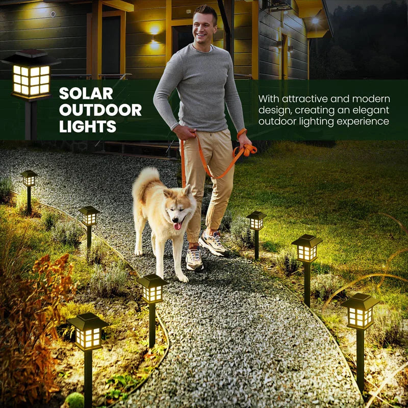 8 Pack Solar Pathway Garden Lights Outdoor Waterproof Landscape