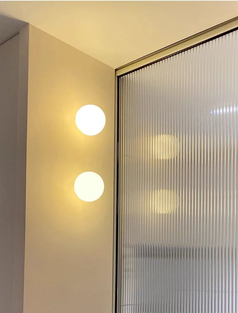 Milky Glass Ball Wall Sconce