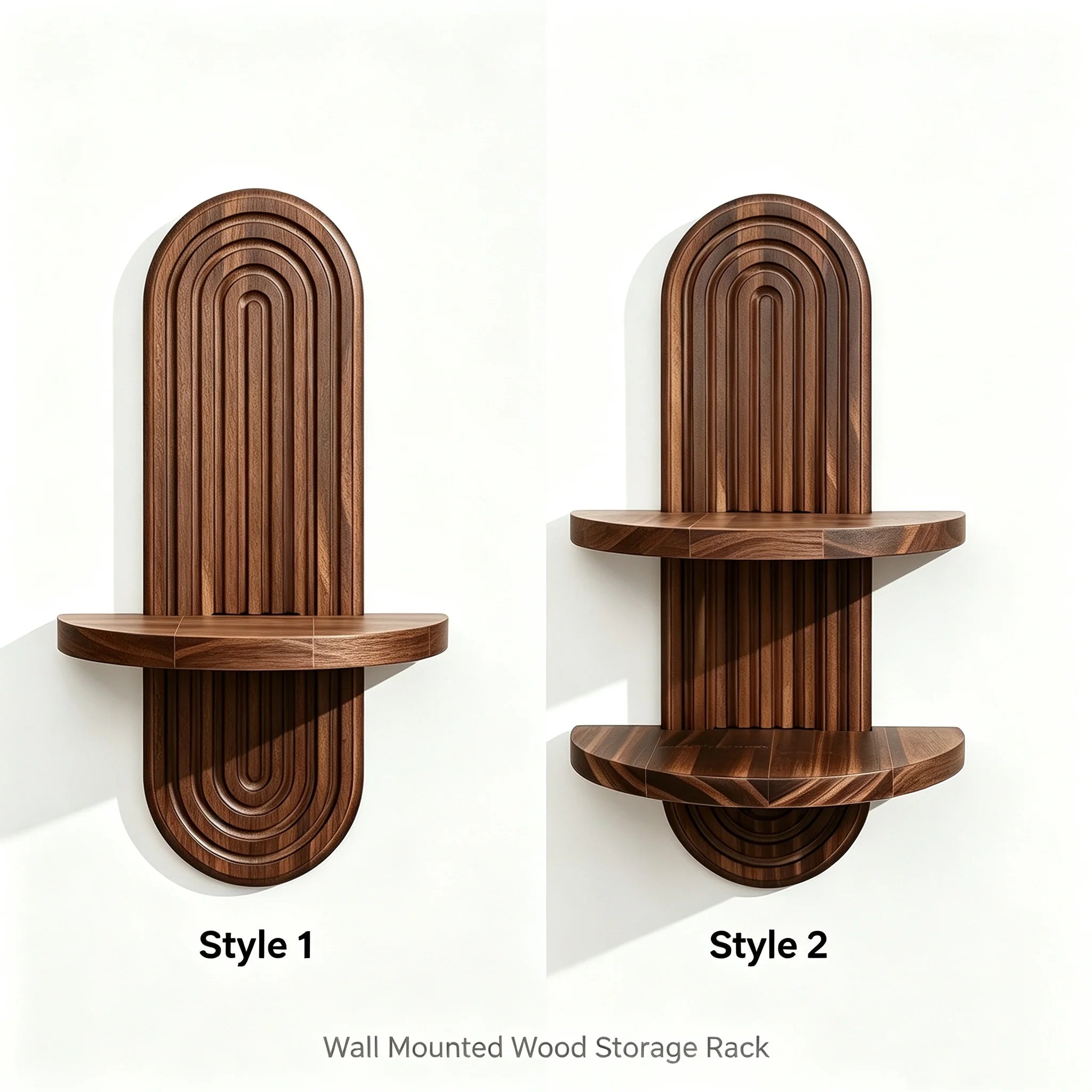 Boho Geometric Wooden Wall Shelf