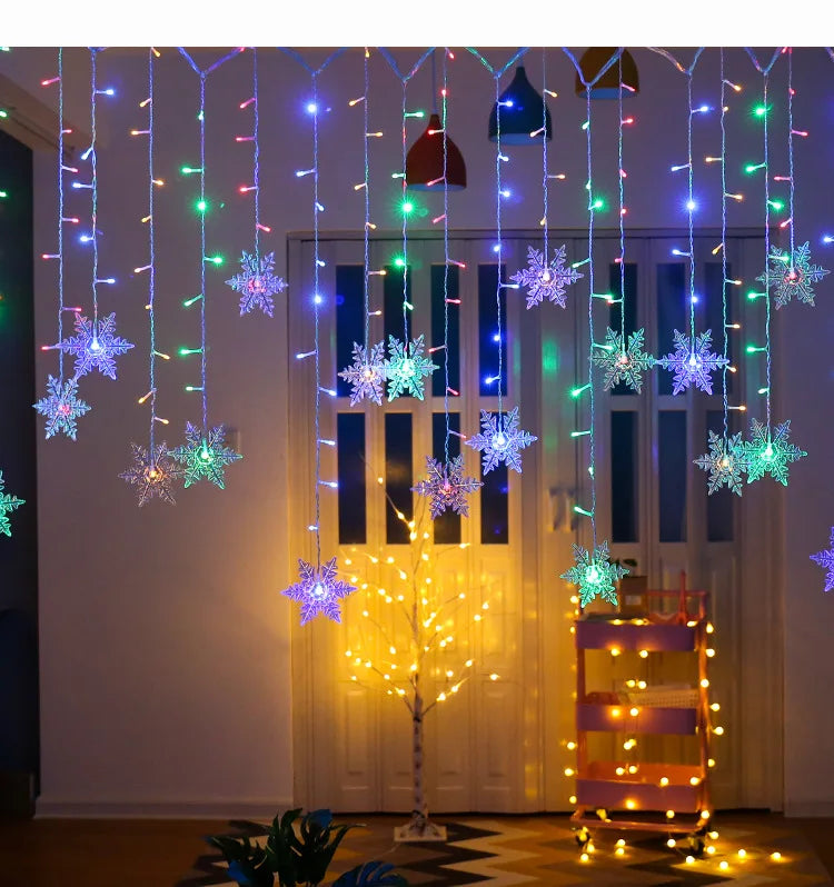 Snowflake LED Curtain Lights 3.2M