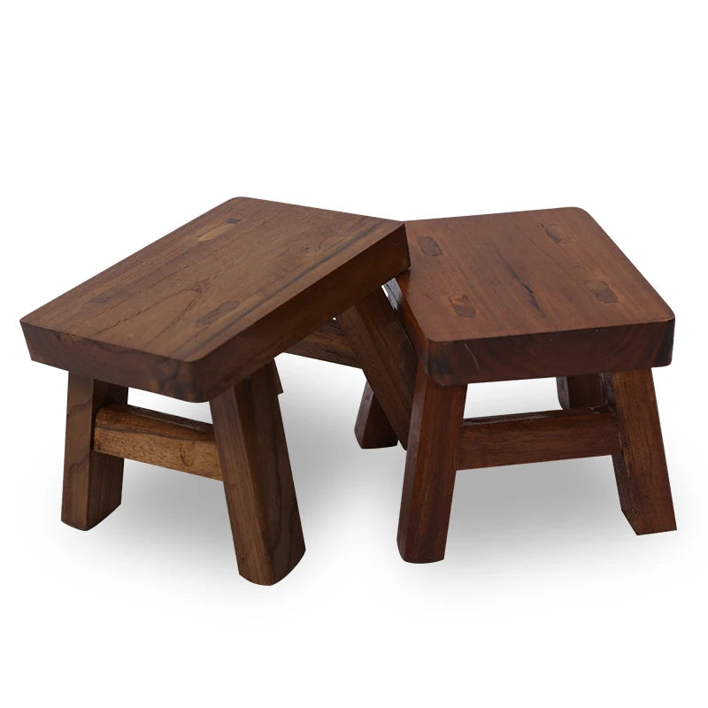 Custom Solid Wood Foot Stool, Square Bench