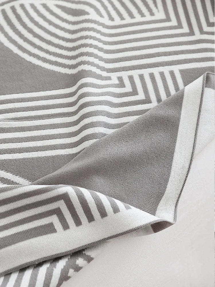 Nordic Geometric Knit Blanket