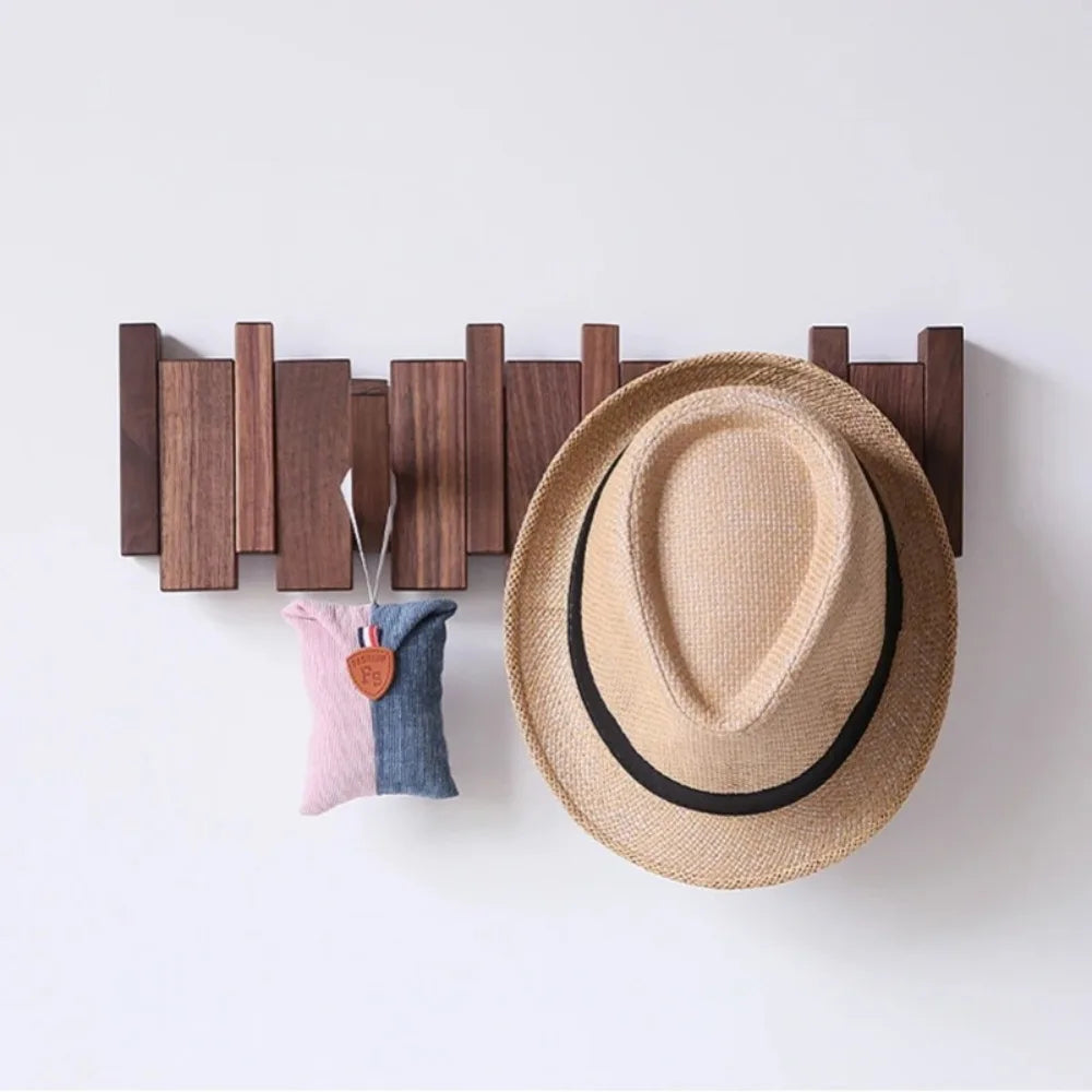 Wooden Wall Coat Rack with 8 Hooks