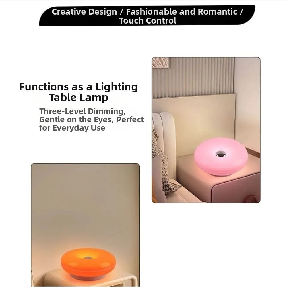 Tricolor Lighting Plastic Donut Wall Lamp Modern Energy Saving Touch