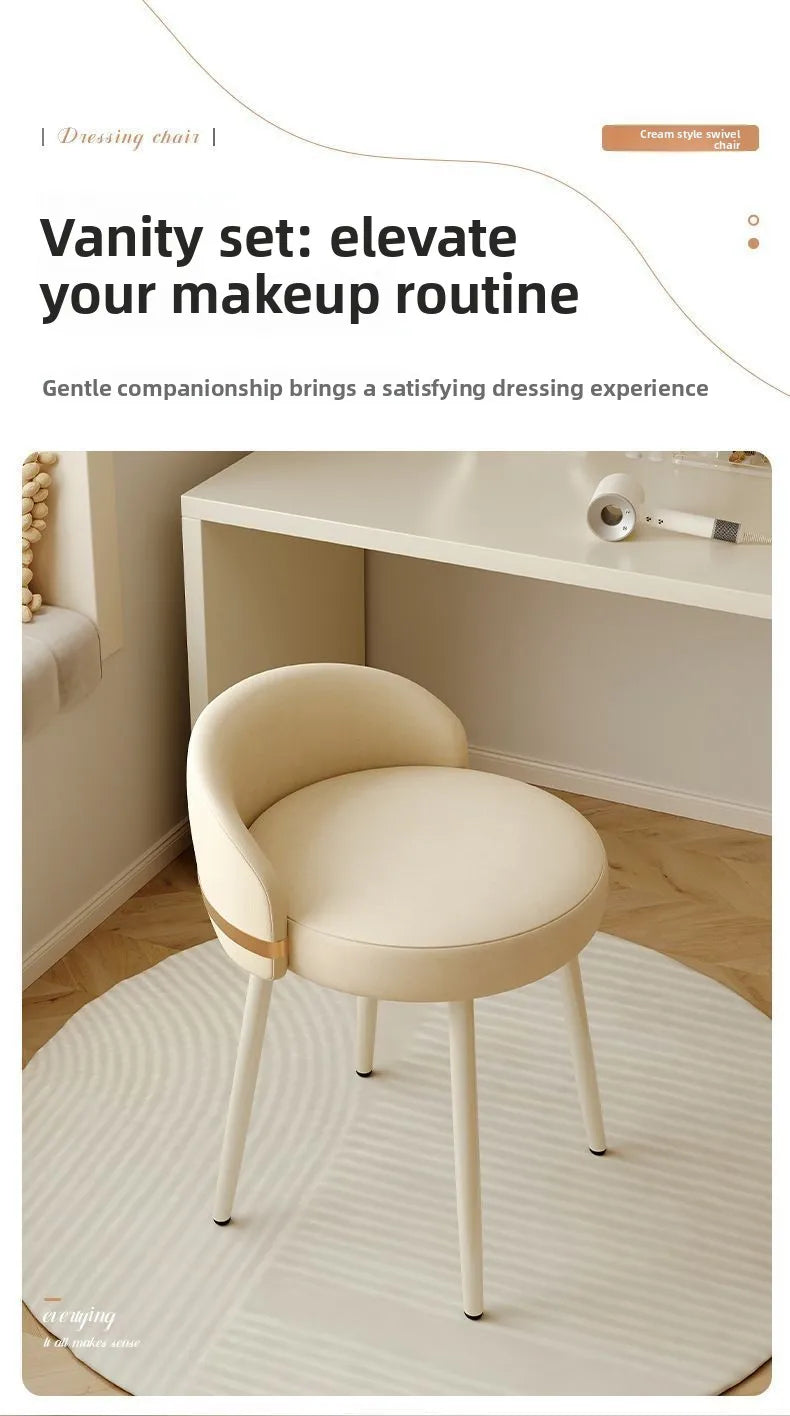 Modern Swivel Vanity Stool, 360 Rotating