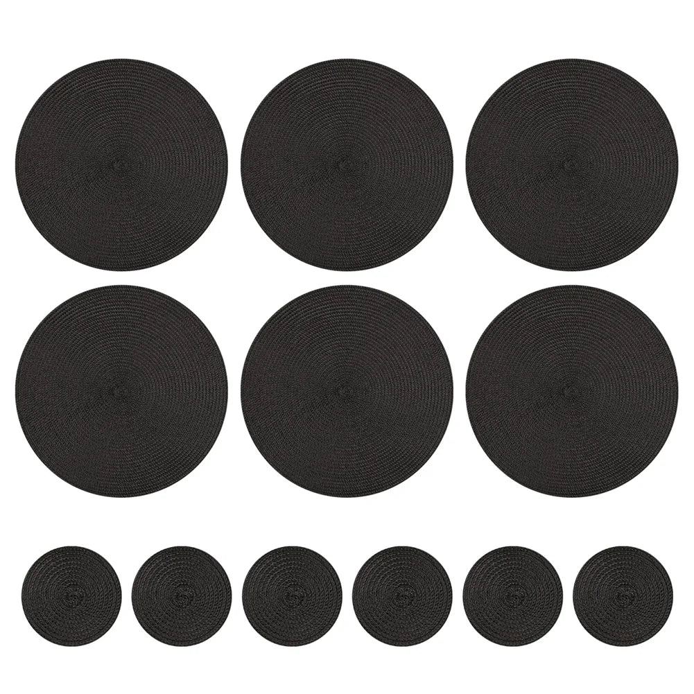 Braided Round Placemat and Coaster Set
