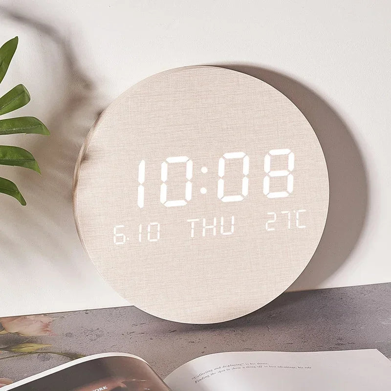 LED Digital Wall Clock Temperature Date Time Multi-function Display
