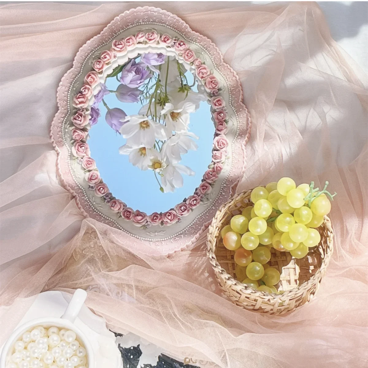 Pink Baroque Vanity Mirror