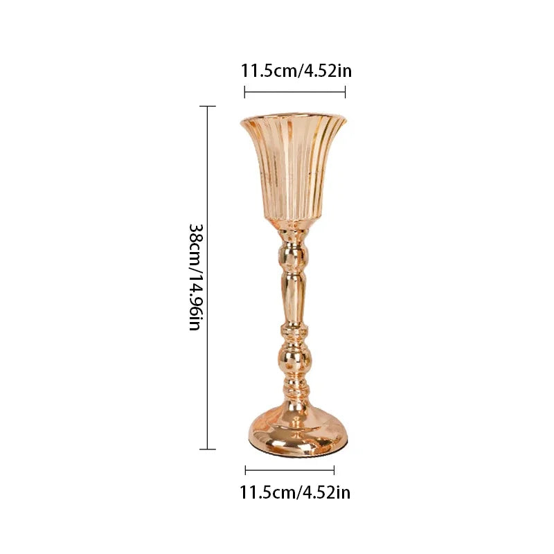 Gold Metal Trumpet Centerpiece Vase