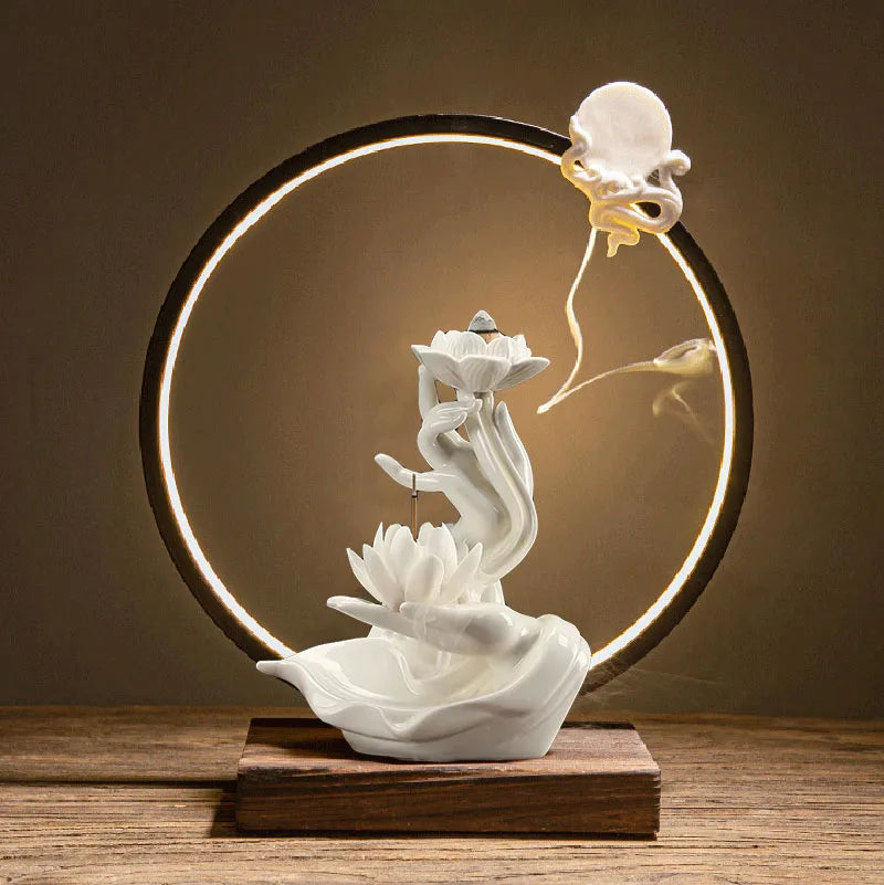 Buddha Hand Lotus Backflow Incense Stand