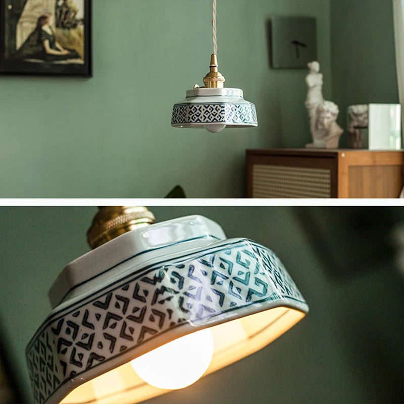 New Chinese-style retro ceramic pendant lights, Japanese-style