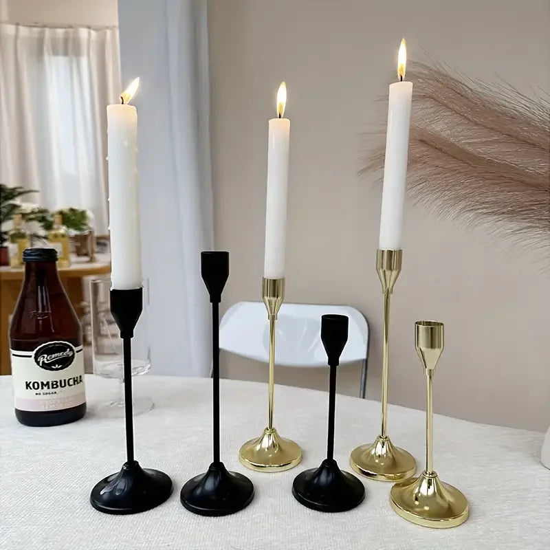Minimalist Retro Style Metal Candle Holders Candlestick Wedding Table
