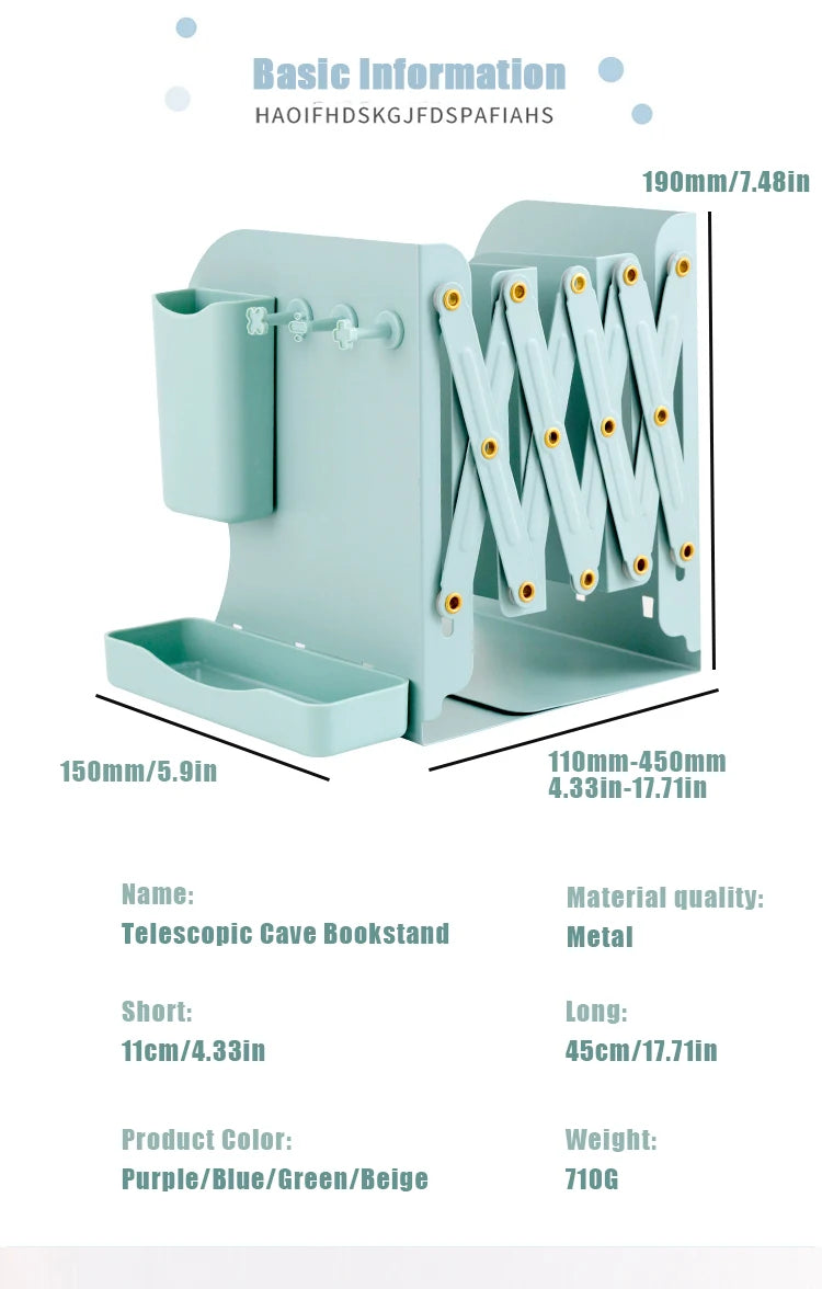 Expandable Desktop Bookstand With Pen Holder
