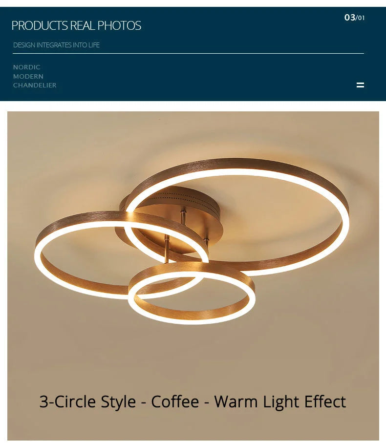 Gold Multi Ring LED Chandelier