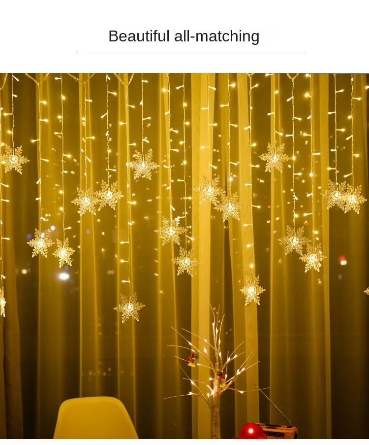 Snowflake LED Curtain Lights 3.2M
