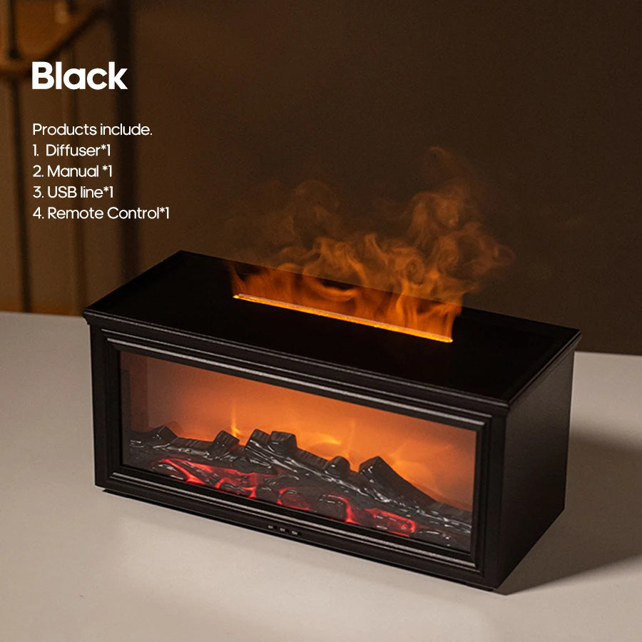 Simulated Fireplace Flames Aroma Diffuser Aromatherapy Ultrasonic Air