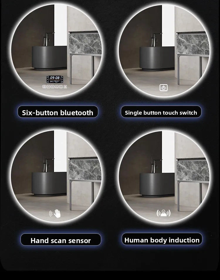 Smart Anti-Fog Round Vanity Mirror