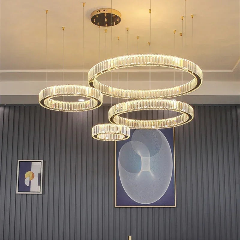 Modern Gold Luxury Crystal LED indoor Chandelier Bedroom Living Room