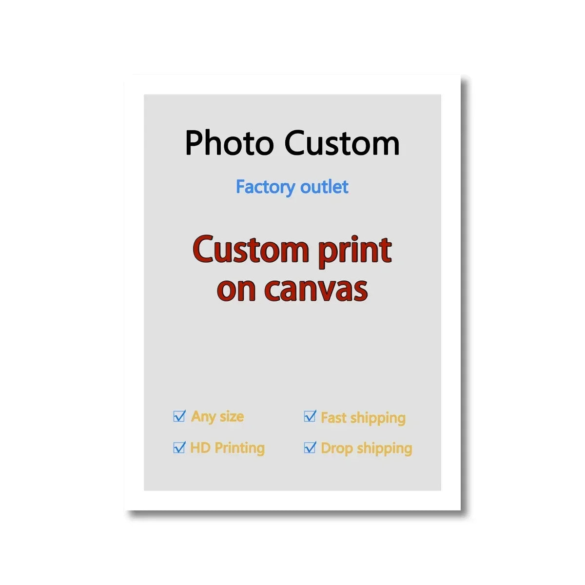 YWDECOR Custom Big Size Painting Canvas HD Print Your