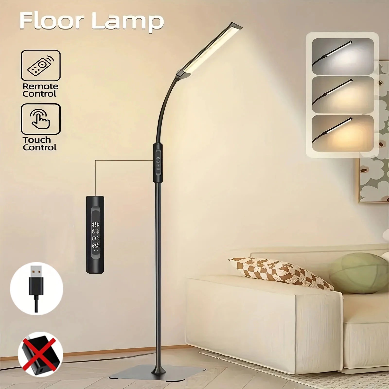 Touch Control Swivel Floor Lamp