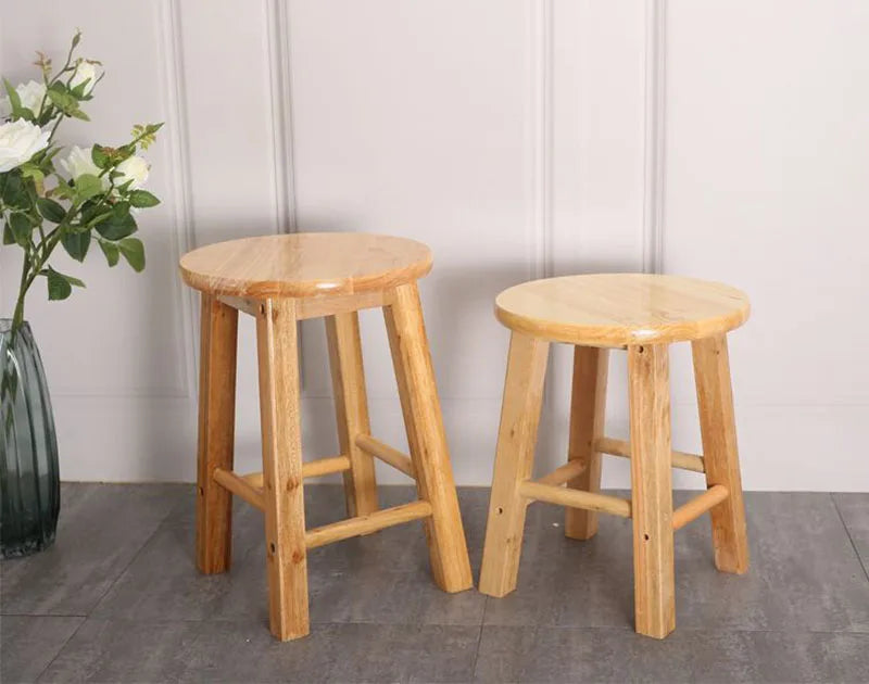 Solid Wood Round Stool