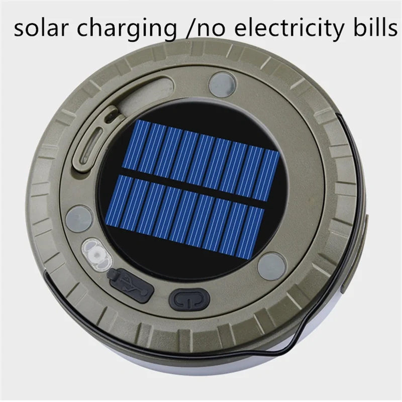 Solar Lights Outdoor Camping Light 10meter String Light Outdoor Tent Light RGB Atmosphere Light LED Flashlight with Hook 