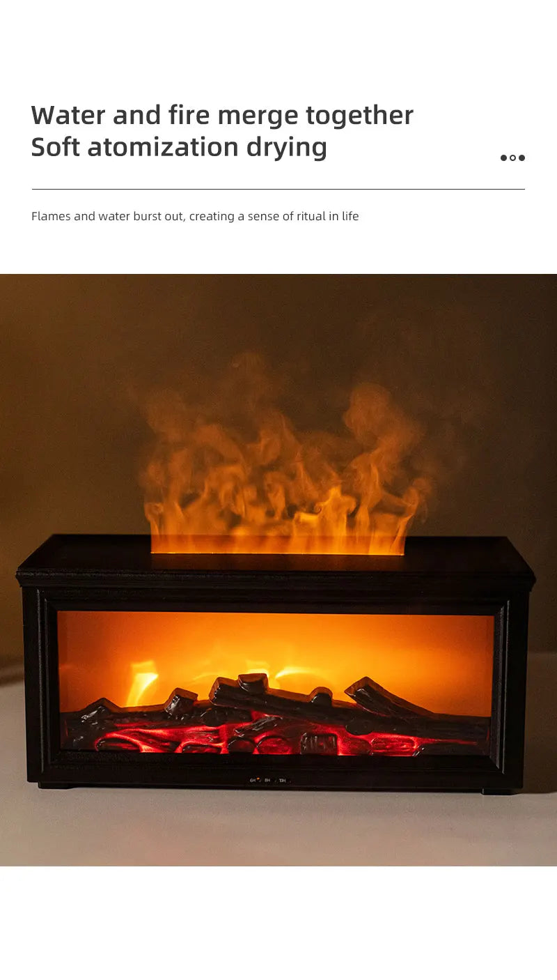 7 colors of essential oil fireplace diffuser mini flame aromatherapy