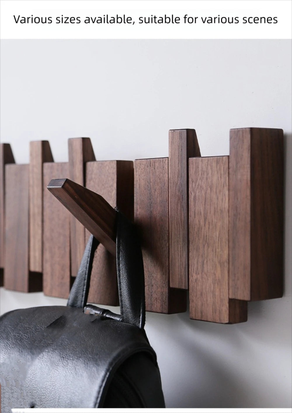 Wooden Wall Coat Rack with 8 Hooks