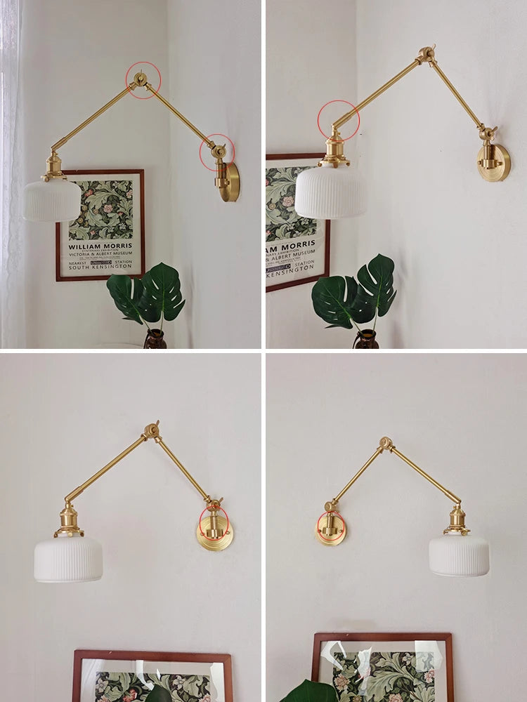 IWHD 2022 New Ceramic Copper LED Wall Lamp Beside Left And Right Rotate