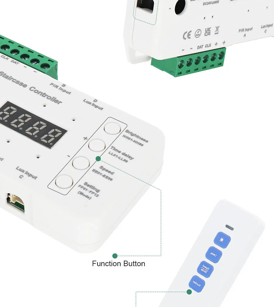 COB LED Strip PIR Motion Sensor Stair Lights Kit Step by Step Control