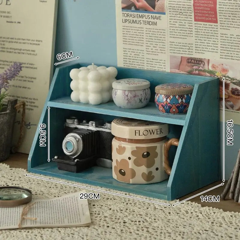 Wood Cosmetics Storage Rack