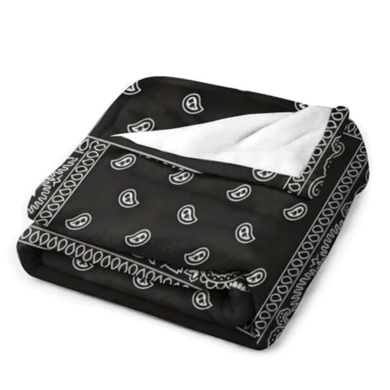 Paisley Bandana Print Throw Blanket