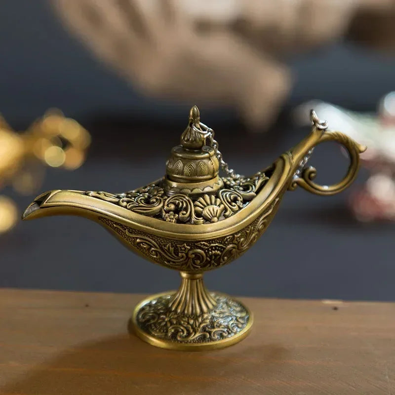 Hollow Metal Oil Lamp Incense Burner, 12 cm