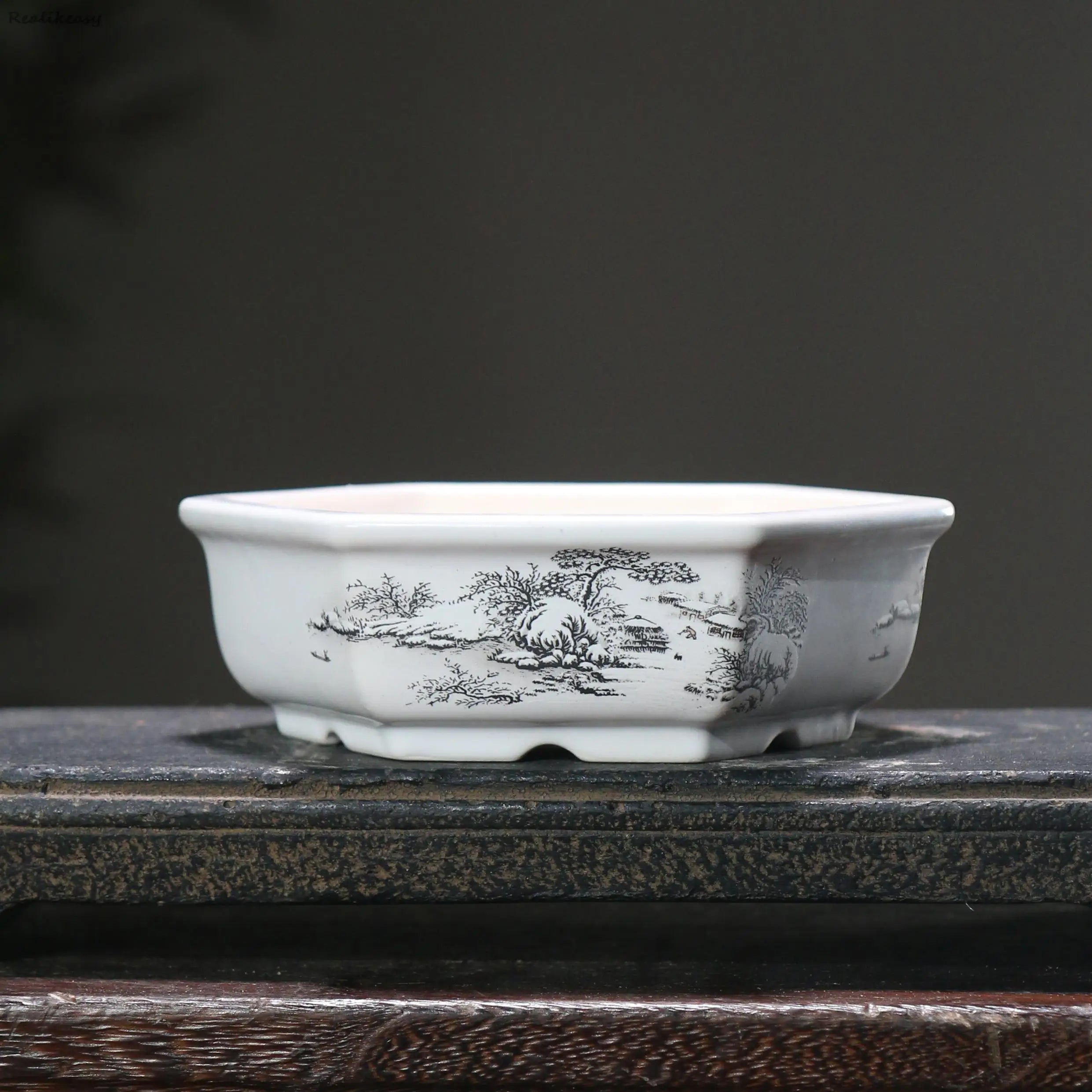 6Size Purple Sand Flower Pot Ceramic Bonsai Pot Handmade