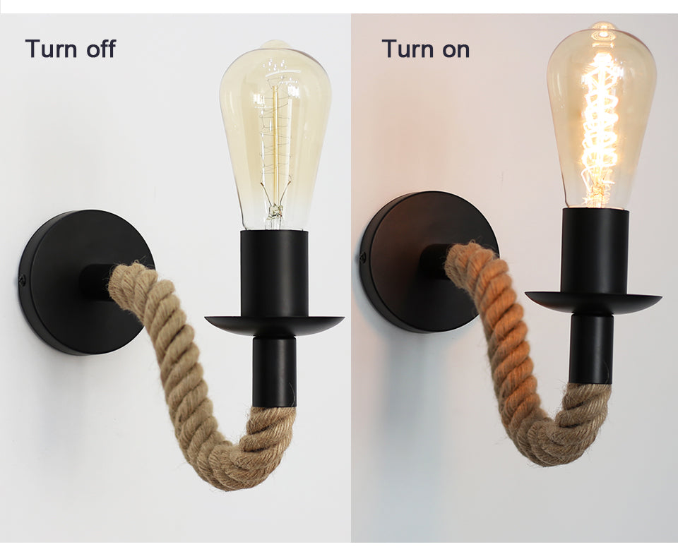 Retro Hemp Rope Wall Lamp