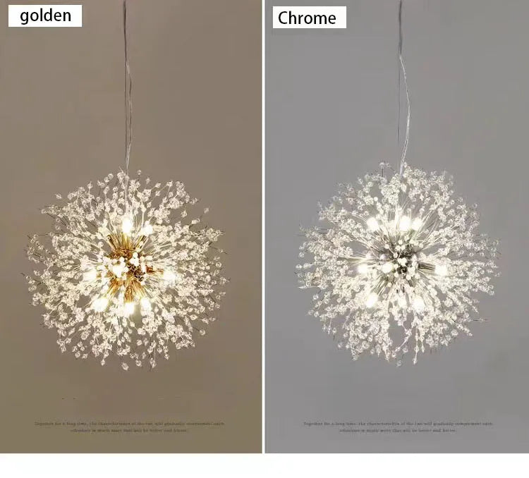 Modern Sky Star Fireball Crystal Pendant LED Lighting Dandelion