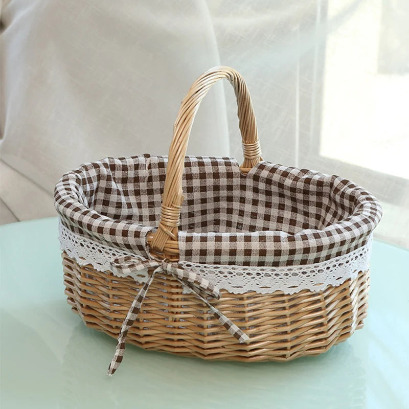 Hand Woven Wicker Picnic Basket