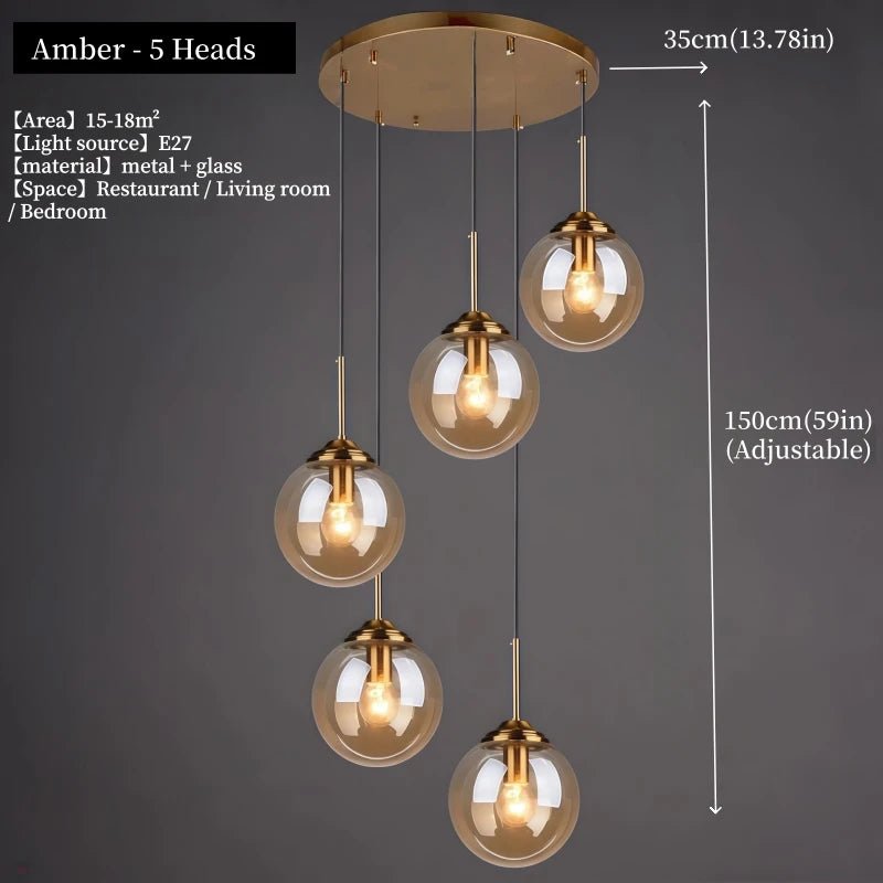 Modern Glass Globe LED Pendant Light